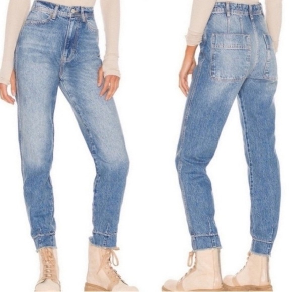 We the free Marion high waist woman boho trendy distressed ankle jogger Jean. 27 - Picture 1 of 9
